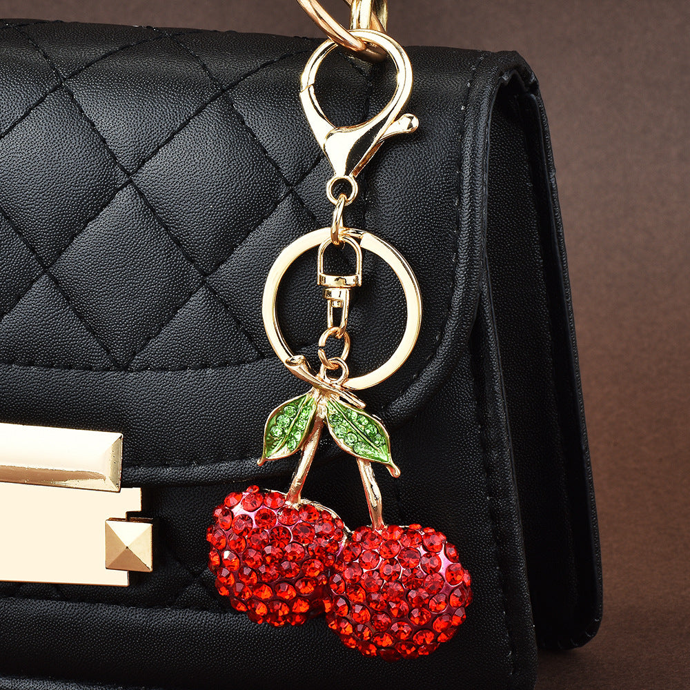 Wholesale Cherry keychain bag milk tea cup pendant